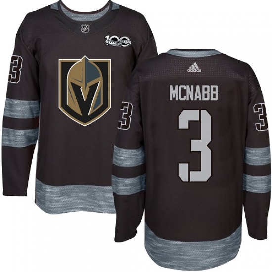 Men's Adidas Vegas Golden Knights #3 Brayden McNabb Authentic Black 1917-2017 100th Anniversary NHL Jersey