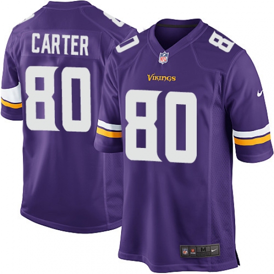Men's Nike Minnesota Vikings #80 Cris Carter Game Purple Team Color NFL Jersey - Ujersey