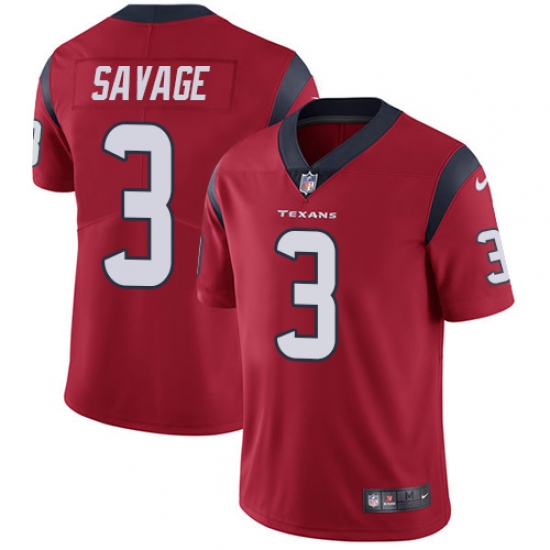 Youth Nike Houston Texans #3 Tom Savage Limited Red Alternate Vapor Untouchable NFL Jersey - Ujersey