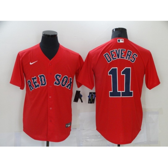 Men's Boston Red Sox #11 Rafael Devers Red Game Baseball Jersey - Ujersey