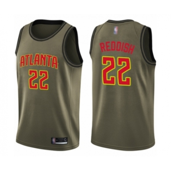 Youth Atlanta Hawks #22 Cam Reddish Swingman Green Salute to Service Basketball Jersey - Ujersey