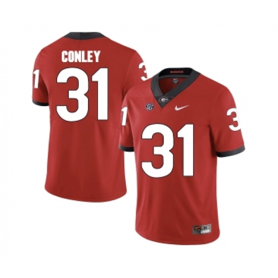 Georgia Bulldogs 31 Chris Conley Red College Football Jersey - Ujersey