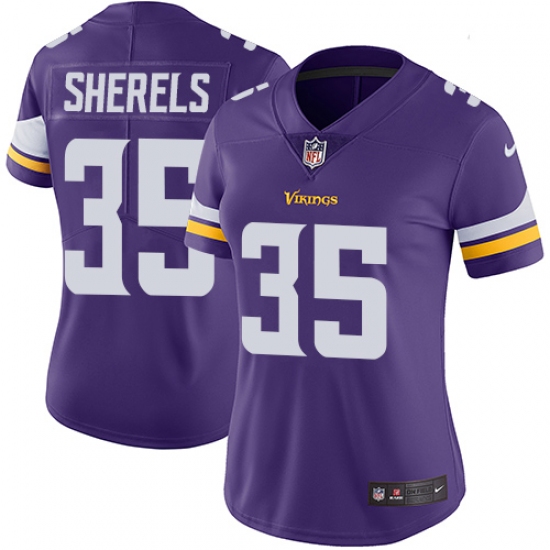 Women's Nike Minnesota Vikings #35 Marcus Sherels Purple Team Color Vapor Untouchable Limited Player NFL Jersey - Ujersey