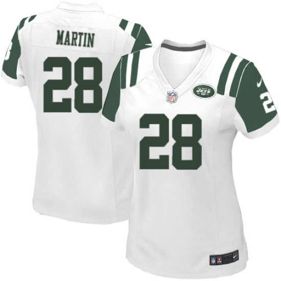 Women's Nike New York Jets #28 Curtis Martin Game White NFL Jersey - Ujersey