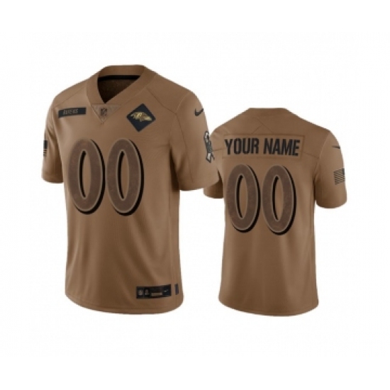 Men's Nike Baltimore Ravens Active Player Custom 2023 Brown Salute To Service Limited Stitched Jersey - Ujersey