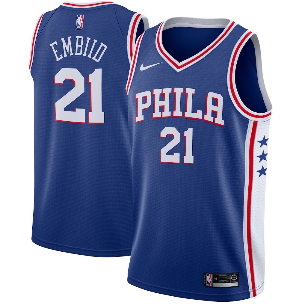 Men's Philadelphia 76ers Joel Embiid Nike Royal Swingman Jersey - Icon Edition - Ujersey Shop