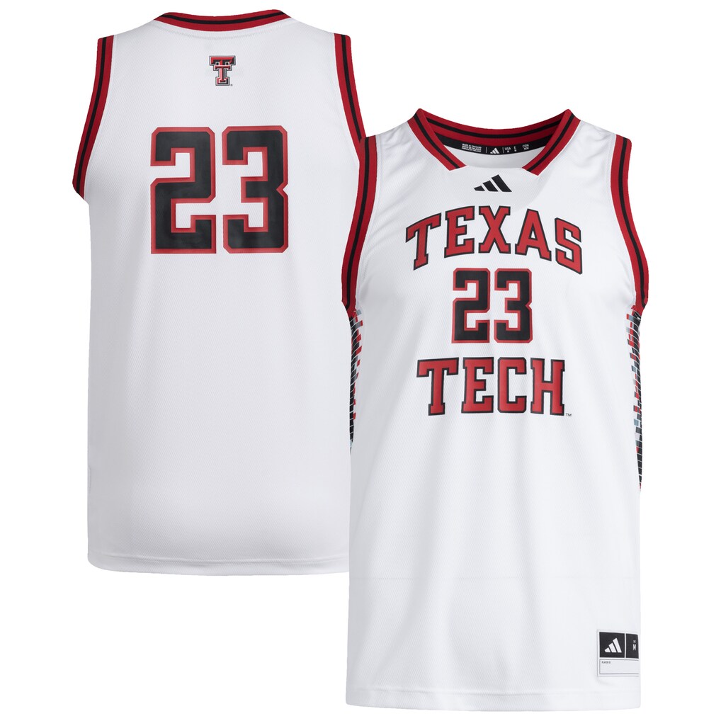 Men's adidas #23 White Texas Tech Red Raiders Replica Swingman Jersey - ujerseystore