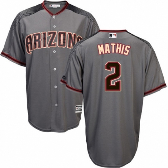 Men's Majestic Arizona Diamondbacks #2 Jeff Mathis Replica Grey Road Cool Base MLB Jersey - Ujersey