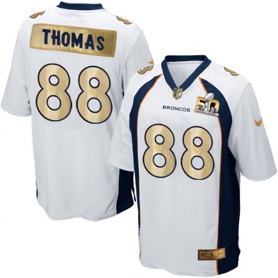 Men's Nike Denver Broncos #88 Demaryius Thomas Game White Super Bowl 50 Collection NFL Jersey - Ujersey
