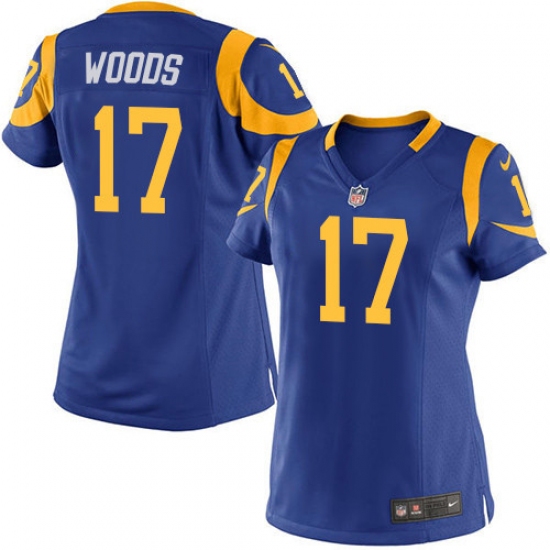 Women's Nike Los Angeles Rams #17 Robert Woods Game Royal Blue Alternate NFL Jersey - Ujersey