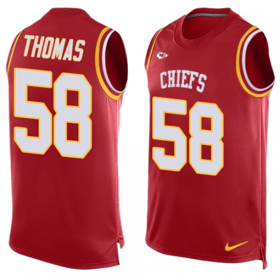 Men's Nike Kansas City Chiefs #58 Derrick Thomas Limited Red Player Name & Number Tank Top NFL Jersey - Ujersey