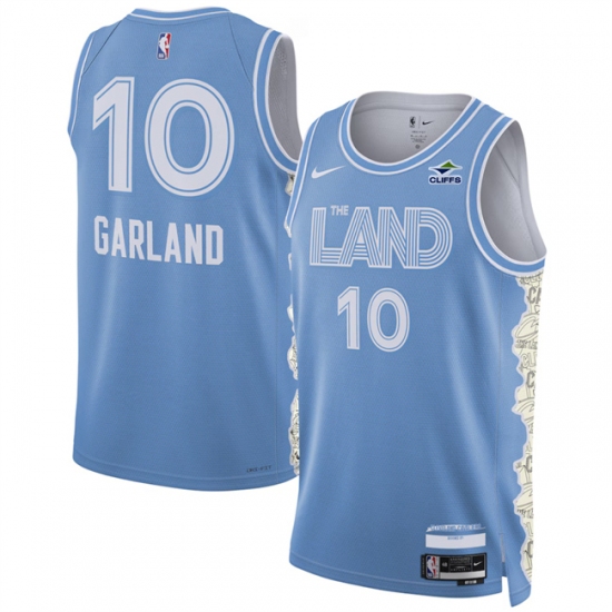 Men's Cleveland Cavaliers #10 Darius Garland Light Blue 2024-25 City Edition Stitched Jersey - Ujersey