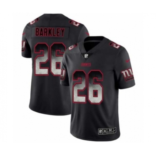 Men New York Giants #26 Saquon Barkley Black Smoke Fashion Limited Jersey - Ujersey