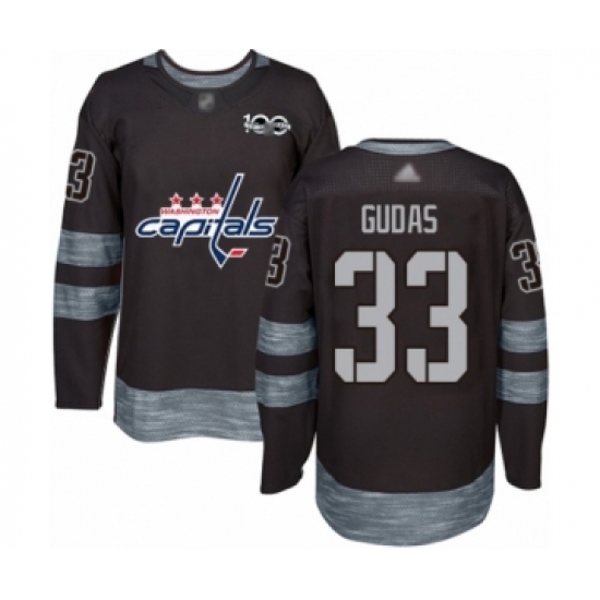 Men's Washington Capitals #33 Radko Gudas Authentic Black 1917-2017 100th Anniversary Hockey Jersey