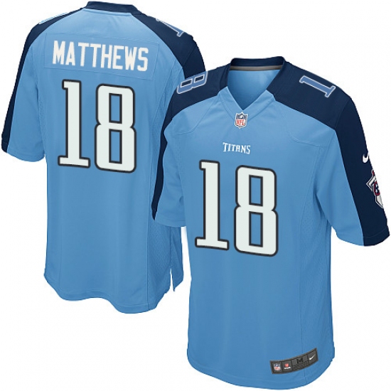 Men's Nike Tennessee Titans #18 Rishard Matthews Game Light Blue Team Color NFL Jersey - Ujersey