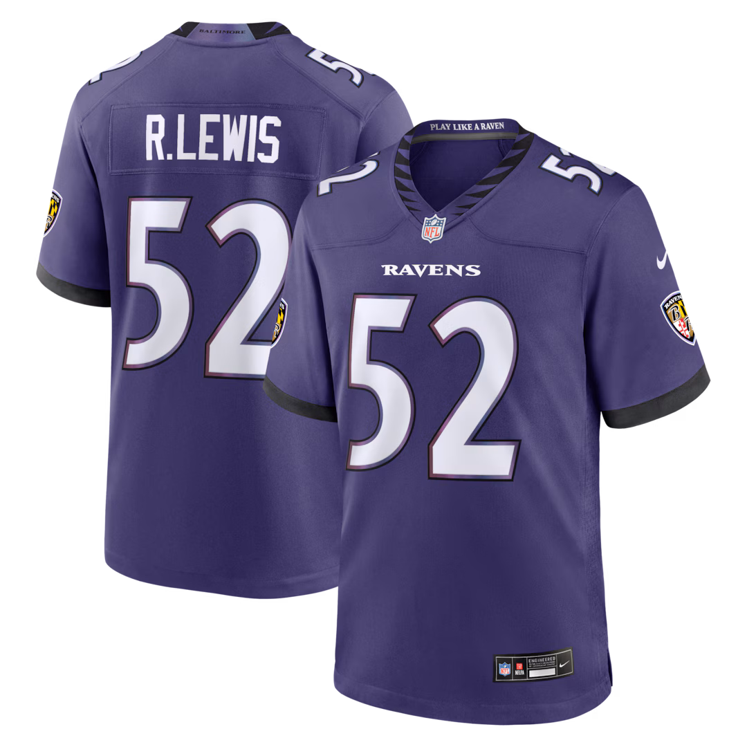 Men's Baltimore Ravens Ray Lewis Nike Purple Team Retired Player Game Jersey - U-jersey