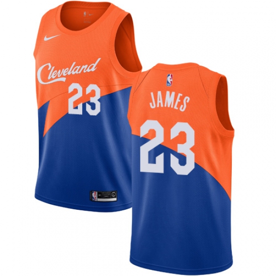 Women's Nike Cleveland Cavaliers #23 LeBron James Swingman Blue NBA Jersey - City Edition - Ujersey
