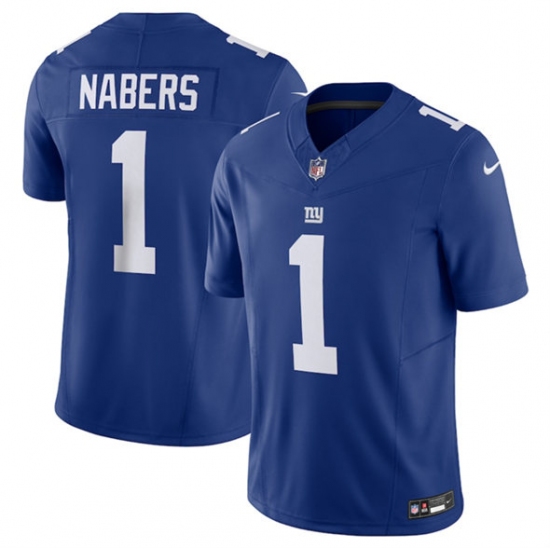 Men's New York Giants #1 Malik Nabers Blue 2024 Draft F.U.S.E. Vapor Untouchable Limited Football Stitched Jersey - Ujersey