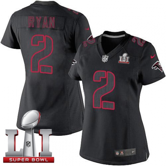 Women's Nike Atlanta Falcons #2 Matt Ryan Limited Black Impact Super Bowl LI 51 NFL Jersey - Ujersey