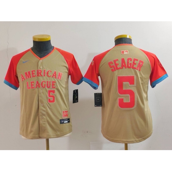 Youth Texas Rangers #5 Corey Seager Number Cream 2024 All Star Limited Stitched Jersey - Ujersey