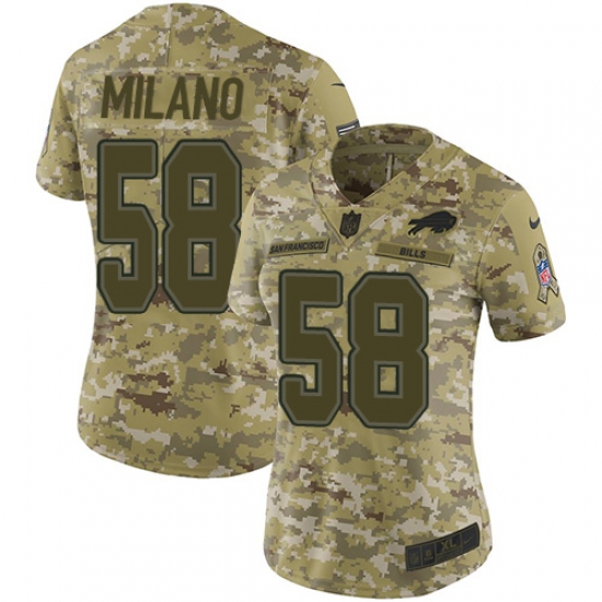 Women's Nike Buffalo Bills #58 Matt Milano Limited Camo 2018 Salute to Service NFL Jersey - Ujersey