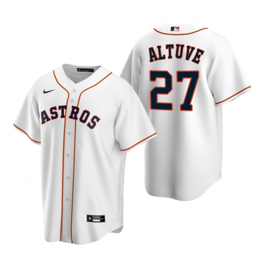Men's Nike Houston Astros #27 Jose Altuve White Home Stitched Baseball Jersey - Ujersey