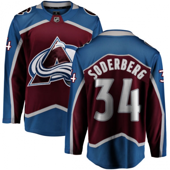 Youth Colorado Avalanche #34 Carl Soderberg Fanatics Branded Maroon Home Breakaway NHL Jersey - Ujersey