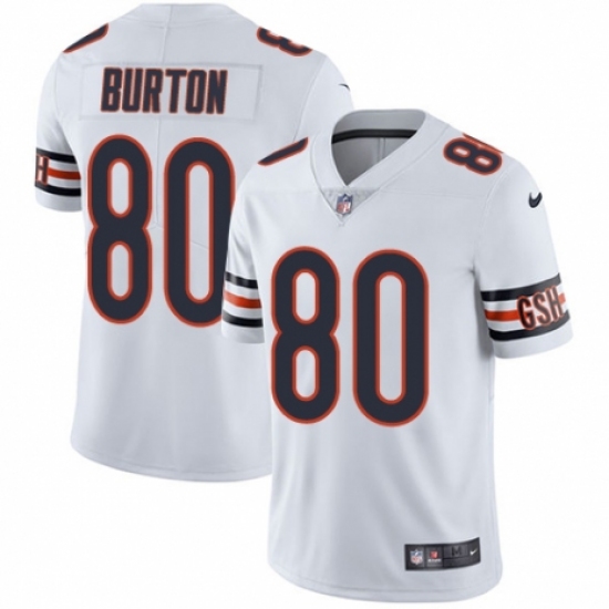 Men's Nike Chicago Bears #80 Trey Burton White Vapor Untouchable Limited Player NFL Jersey - Ujersey