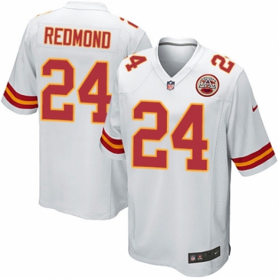 Men's Nike Kansas City Chiefs #24 Will Redmond Game White NFL Jersey - Ujersey