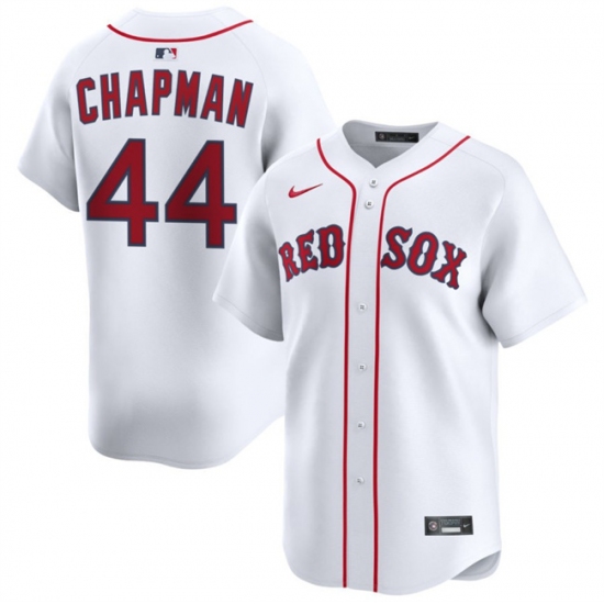 Men's Boston Red Sox #44 Aroldis Chapman White 2025 Home Limited Stitched Baseball Jersey - Ujersey