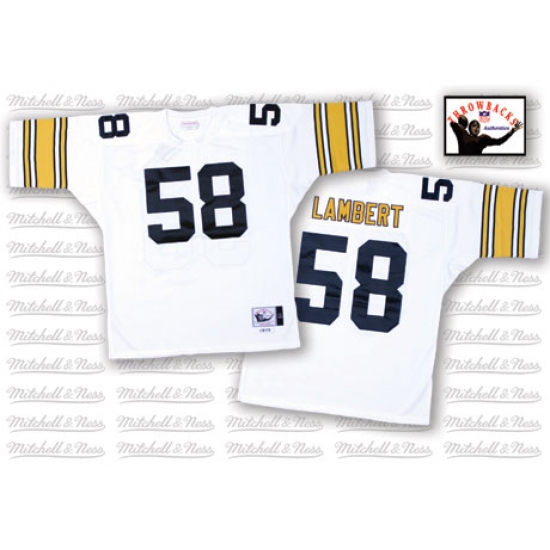 Mitchell And Ness Pittsburgh Steelers #58 Jack Lambert White Authentic Throwback NFL Jersey - Ujersey