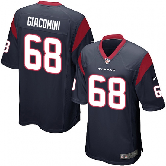 Men's Nike Houston Texans #68 Breno Giacomini Game Navy Blue Team Color NFL Jersey - Ujersey