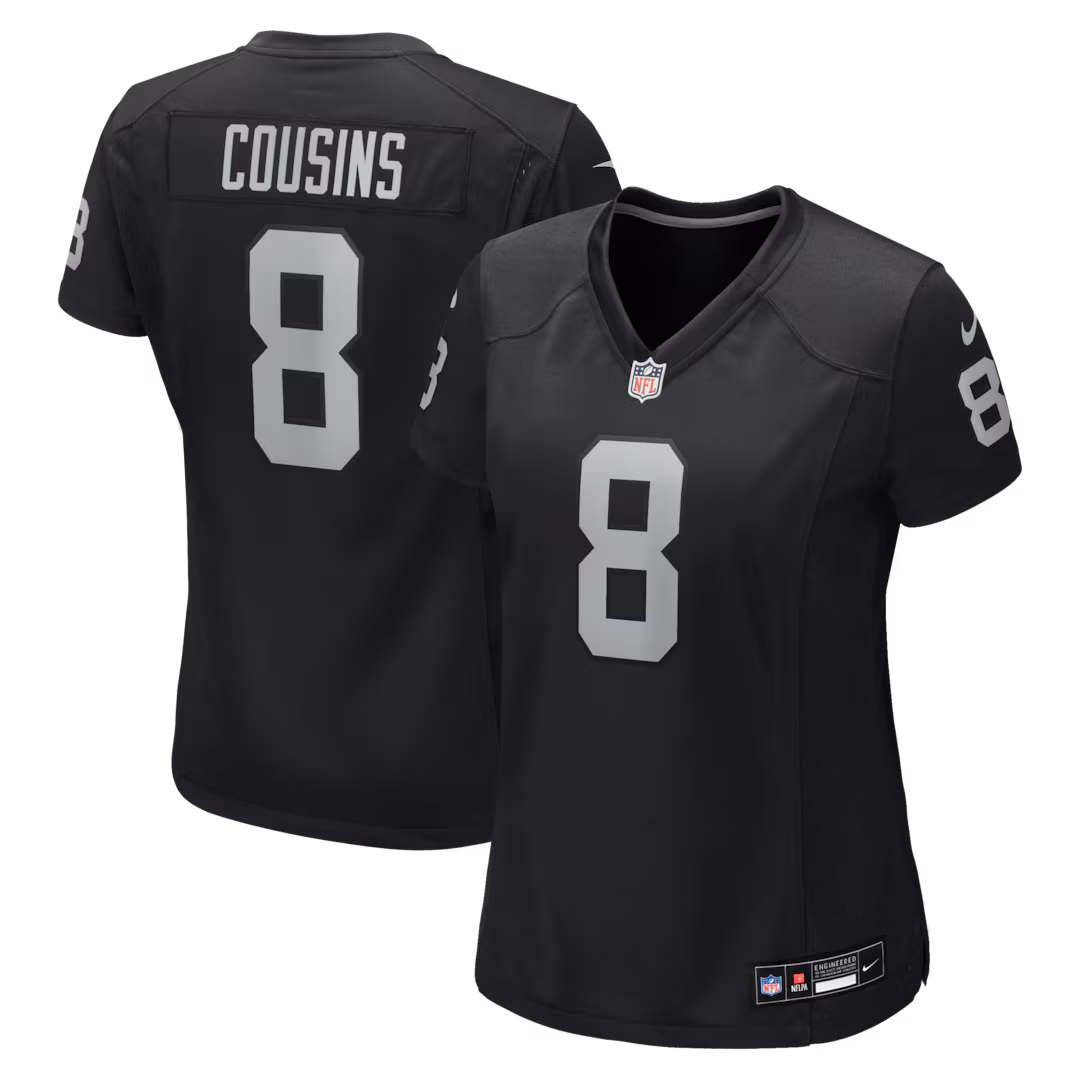 Women's Las Vegas Raiders Kirk Cousins Nike Black Team Game Jersey - SUjersey01