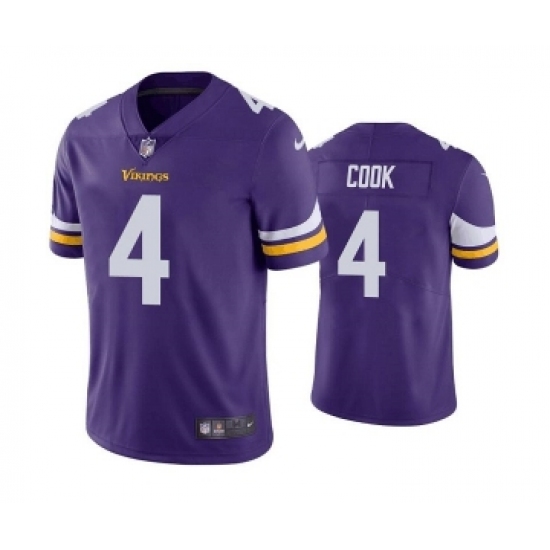 Men's Minnesota Vikings #4 Dalvin Cook Purple Vapor Untouchable Stitched Jersey