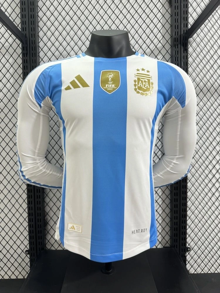 Argentina Soccer Jersey Home Long Sleeve Shirt 2024 - Ujersey NHL