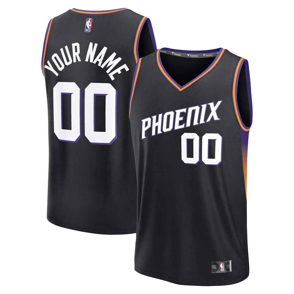 Men's Phoenix Suns Fanatics Black Fast Break Custom Jersey - Icon Edition - U-jersey