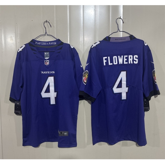 Men's Baltimore Ravens #4 Zay Flowers Purple 2026 Alternate Vapor Limited Football Stitched Jersey - Ujersey