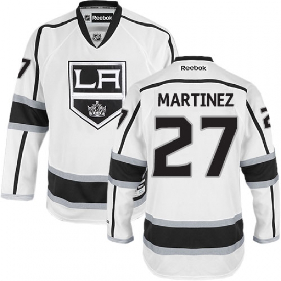 Youth Reebok Los Angeles Kings #27 Alec Martinez Authentic White Away NHL Jersey - Ujersey