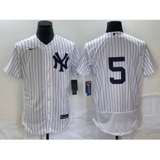 Men's New York Yankees #5 Joe DiMaggio White Flex Base Stitched Baseball Jersey - Ujersey