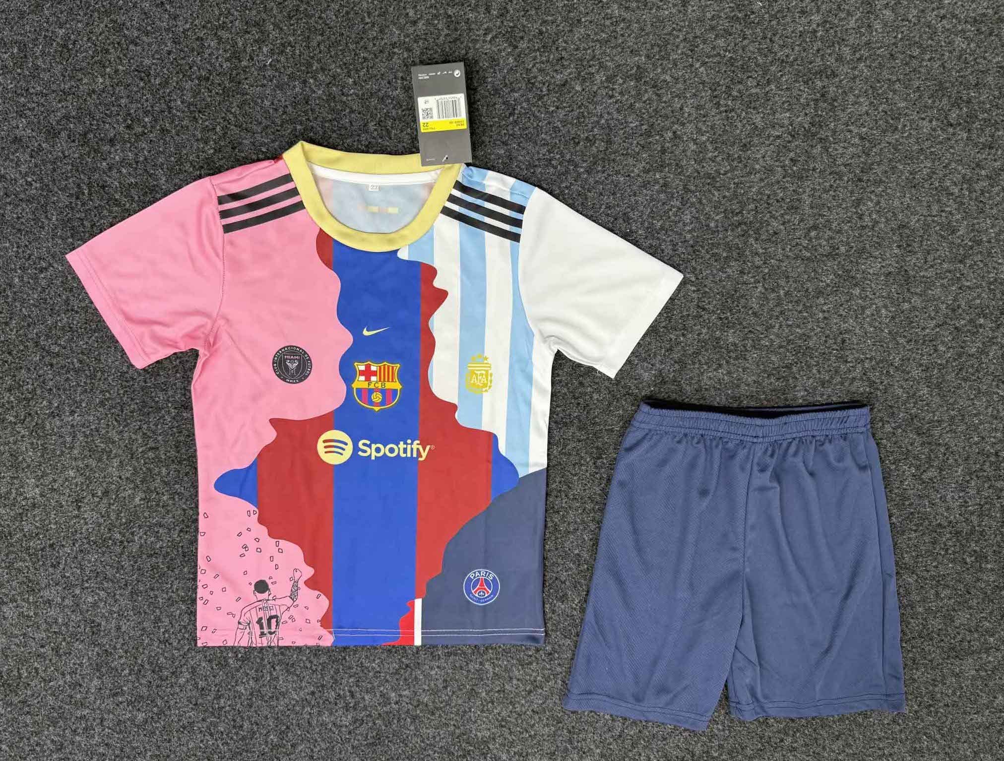Messi Commemorative Edition Kids Kit Jersey+Shorts 2025/26 - All Club Mix - U-jersey