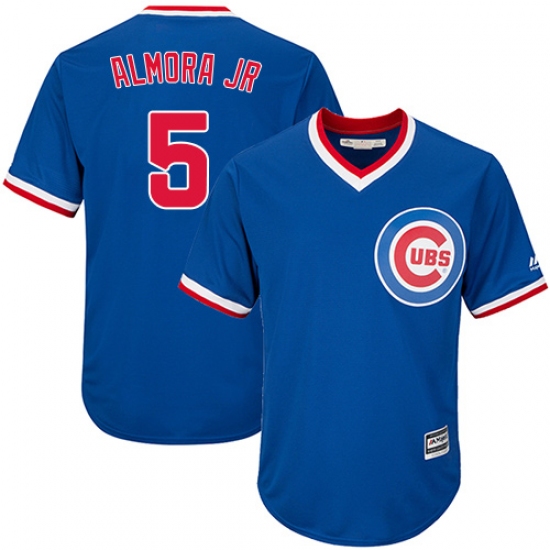 Youth Majestic Chicago Cubs #5 Albert Almora Jr Authentic Royal Blue Cooperstown Cool Base MLB Jersey - Ujersey