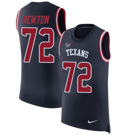Men's Nike Houston Texans #72 Derek Newton Limited Navy Blue Rush Player Name & Number Tank Top NFL Jersey - Ujersey