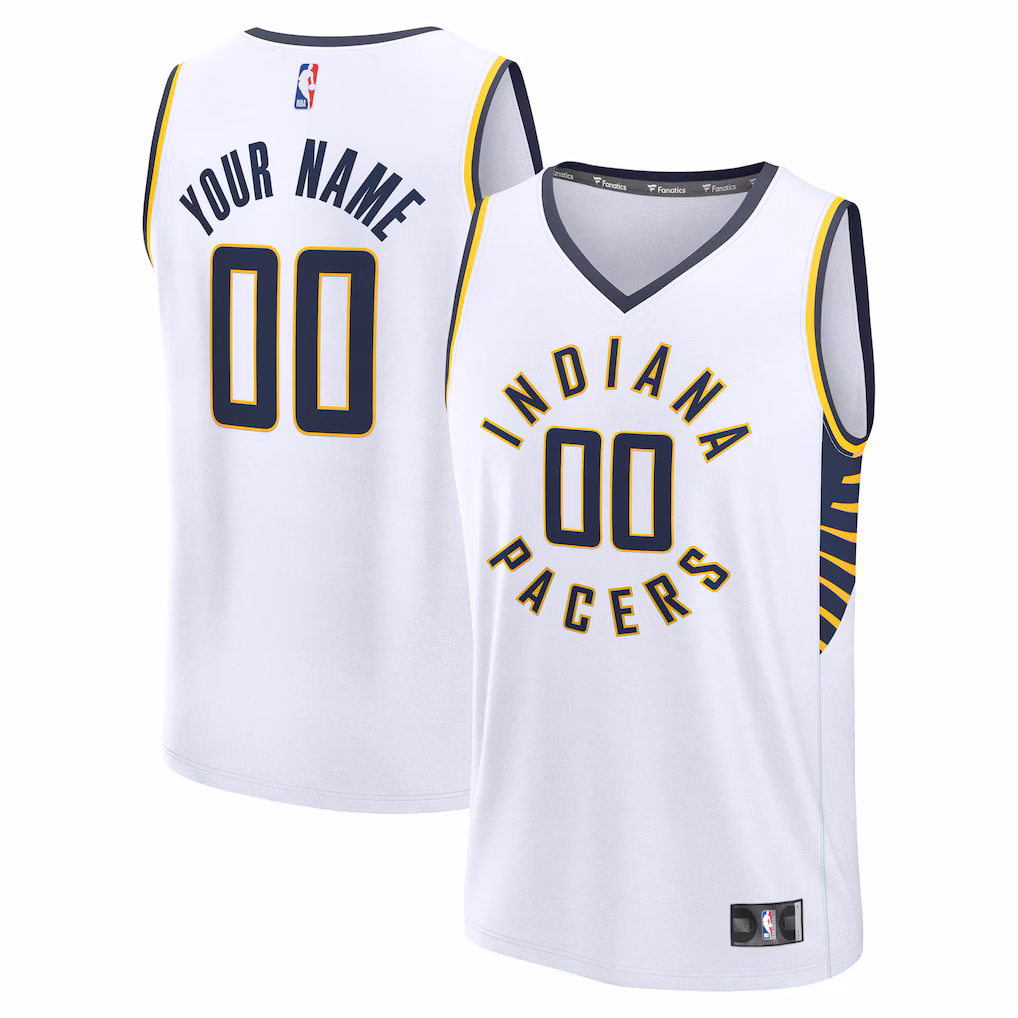 Men's Indiana Pacers Fanatics White Fast Break Custom Jersey - Icon Edition - Ujersey Shop