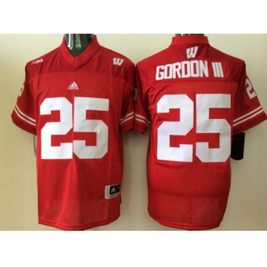 Wisconsin Badgers 25 Melvin Gordon III Red College Football Jersey - Ujersey