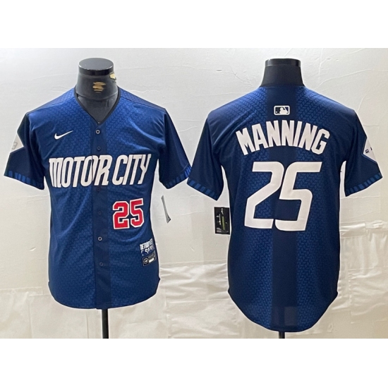 Men's Detroit Tigers #25 Matt Manning Number 2024 Navy City Connect Cool Base Limited Stitched Jersey - Ujersey