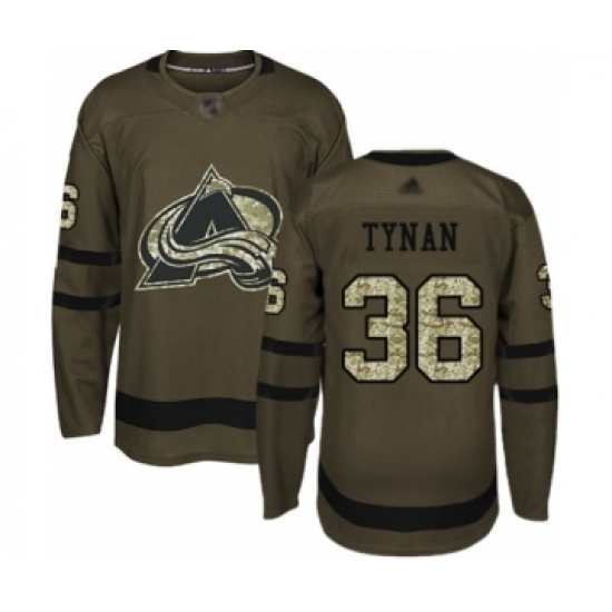 Men's Colorado Avalanche #36 T.J. Tynan Authentic Green Salute to Service Hockey Jersey - Ujersey