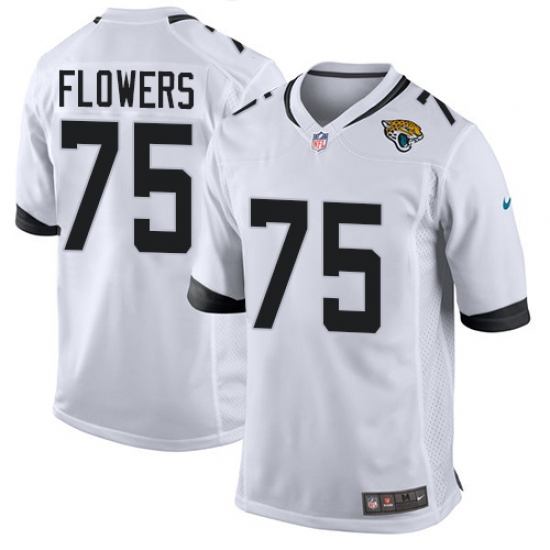 Men's Nike Jacksonville Jaguars #75 Ereck Flowers Game White NFL Jersey - Ujersey