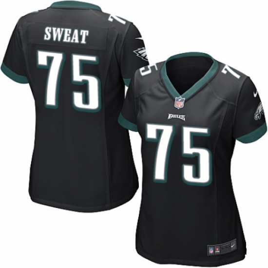 Women's Nike Philadelphia Eagles #75 Josh Sweat Game Black Alternate NFL Jersey - Ujersey