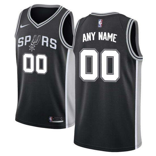 Men's San Antonio Spurs Nike Black Swingman Custom Jersey - Icon Edition - Ujersey