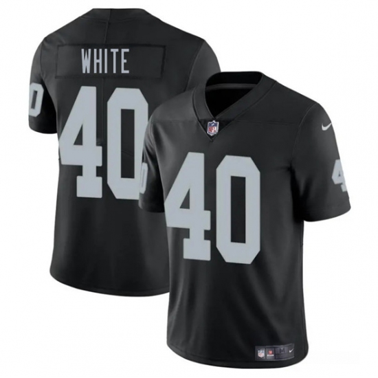 Men's Las Vegas Raiders #40 Devin White Black 2025 Vapor Football Stitched Jersey - Ujersey